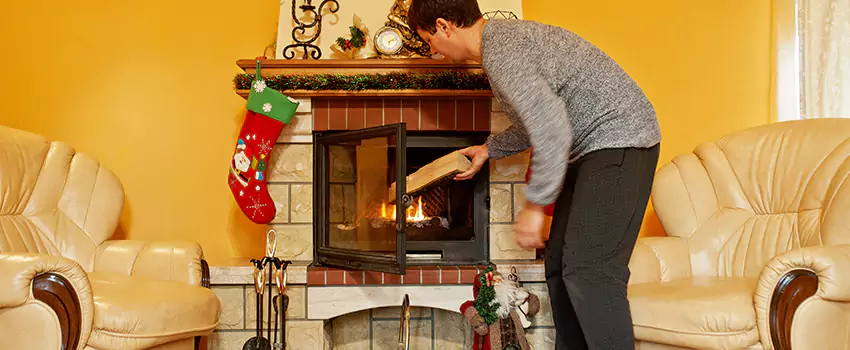 Rusted Metal Fireplace Restoration in Arcadia, California